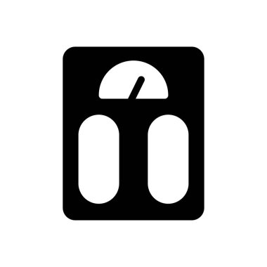 metre vektör glyph düz simgesi