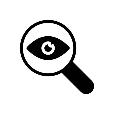 Arama vektörü glyph düz simgesi