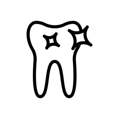 diş vektörü ince çizgi simgesi