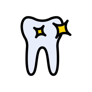 diş vektörü düz renk simgesi