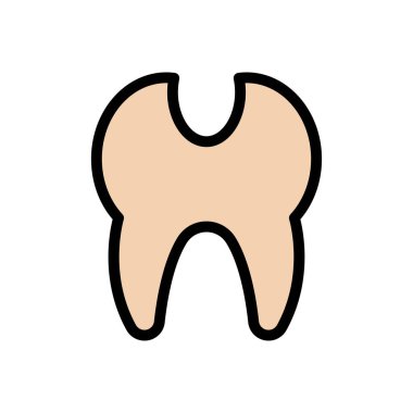 diş vektörü düz renk simgesi