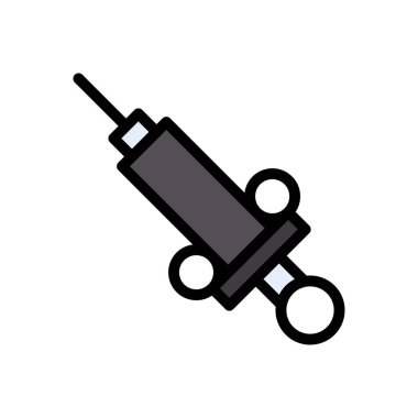 İğne vektörü düz renk simgesi