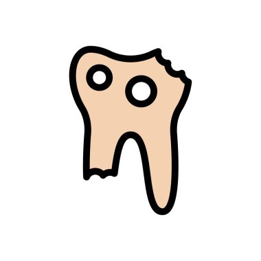 diş vektörü düz renk simgesi