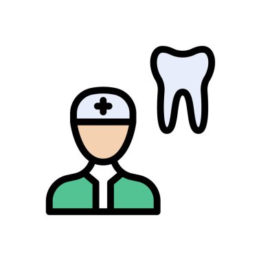 doktor vektörü düz renk simgesi