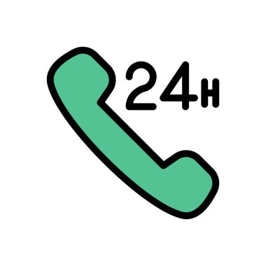 telefon vektörü düz renk simgesi