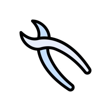 Diş vektörü düz renk simgesi