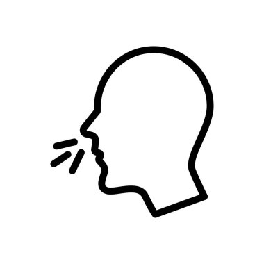 Öksürük vektörü ince çizgi simgesi