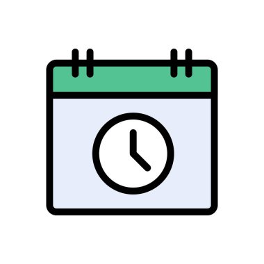 zamanlama vektörü düz renk simgesi