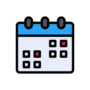 tarih vektörü düz renk simgesi