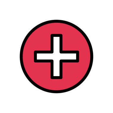 saglik hizmeti vektörü düz renk simgesi