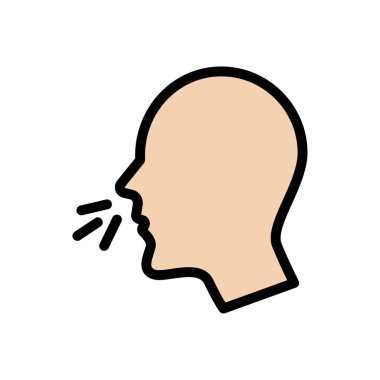 öksürük vektörü düz renk simgesi