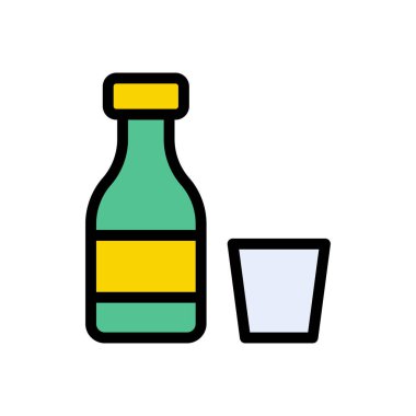 içecek vektörü düz renk simgesi