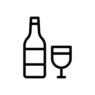 alkol vektörü ince çizgi simgesi