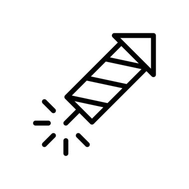 Havai fişek vektörü ince çizgi simgesi