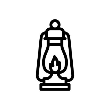 ateş vektörü ince çizgi simgesi