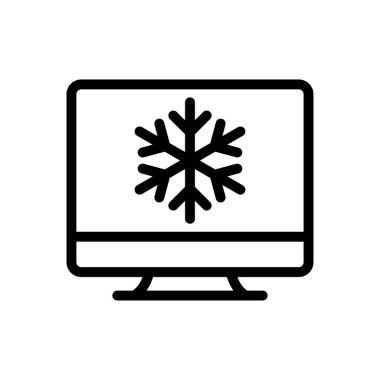 kış vektörü ince çizgi simgesi