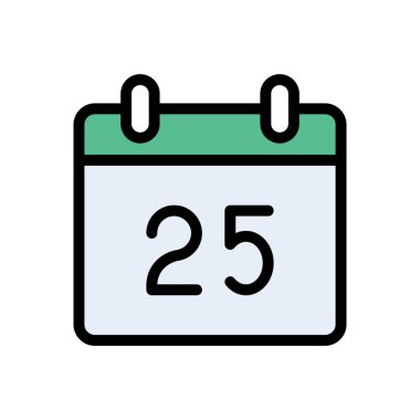 tarih vektörü düz renk simgesi