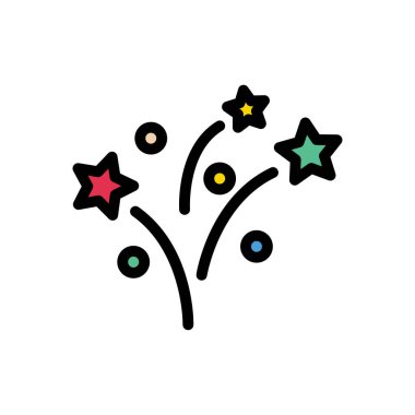 kutlama vektörü düz renk simgesi