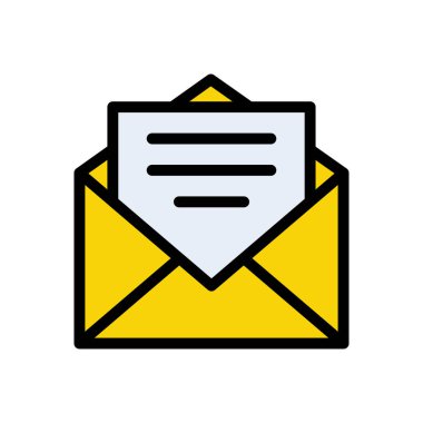 ileti vektörü düz renk simgesi