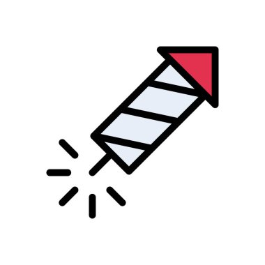 Havai fişek vektörü düz renk simgesi