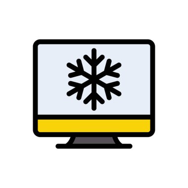 kış vektörü düz renk simgesi