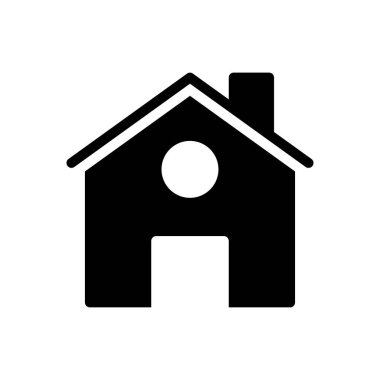 ev vektörü glyph düz simgesi