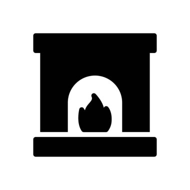 şömine vektör düz simge