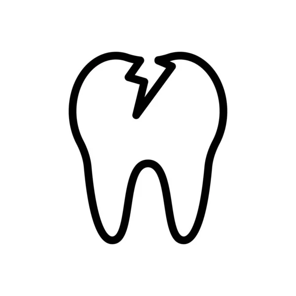 Зуби Вектор Тонка Лінія Значок — стоковий вектор