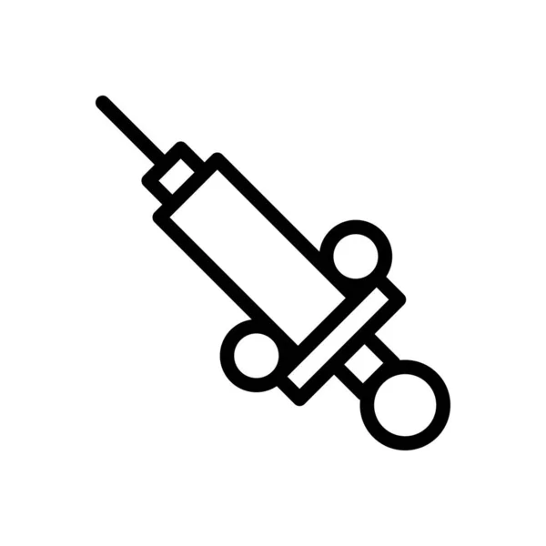 Naald Vector Dunne Lijn Pictogram — Stockvector