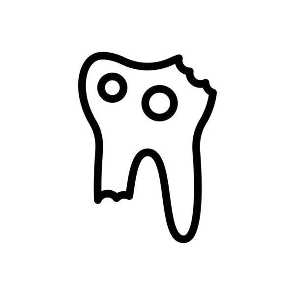 Зуби Вектор Тонка Лінія Значок — стоковий вектор