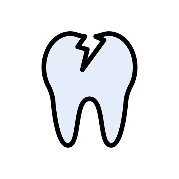 Зуби Вектор Плоский Колір Значок — стоковий вектор