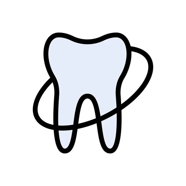 Teeth Vector Flat Color Icon — Stock Vector