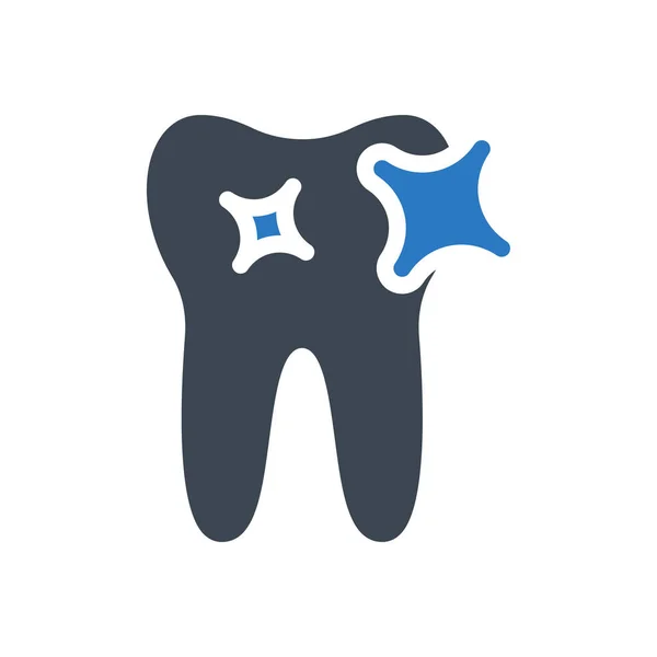 Teeth Vector Glyph Color Icon — 스톡 벡터