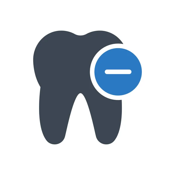 Зубний Вектор Гліф Кольоровий Значок — стоковий вектор
