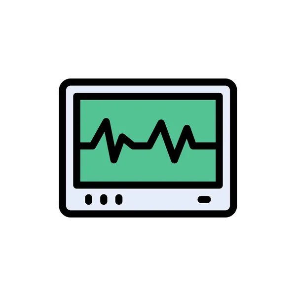 Pulsen Vector Vlakke Kleur Pictogram — Stockvector