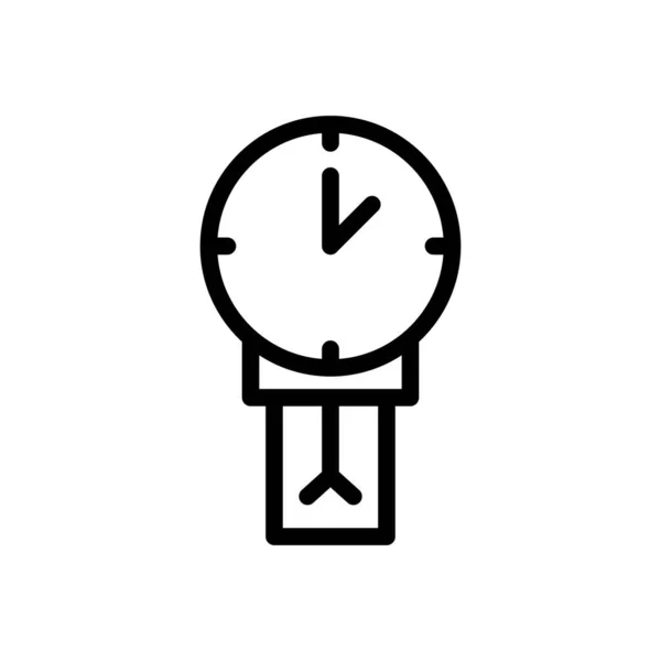 Horloge Vecteur Ligne Mince Icône — Image vectorielle