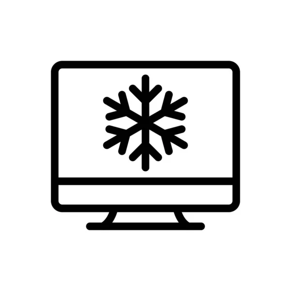 Ikona Wektora Zimowego Cienka Linia — Wektor stockowy
