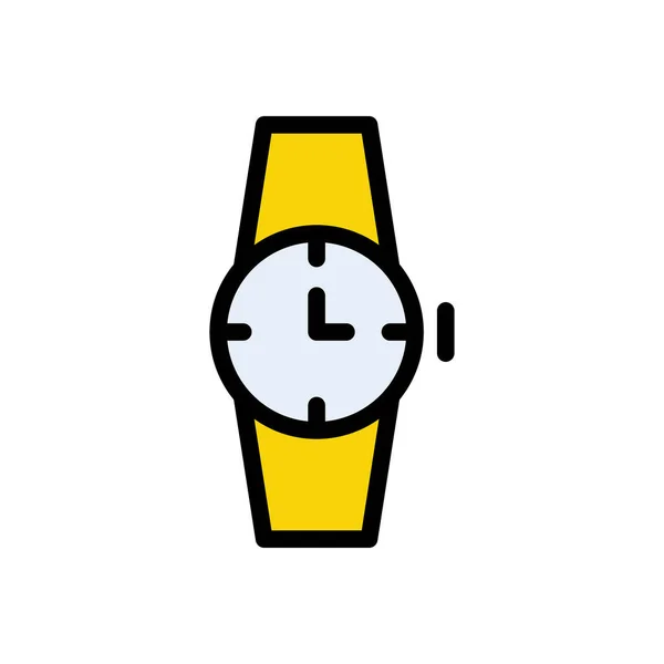 Time Vector Flat Color Icon — Stock Vector