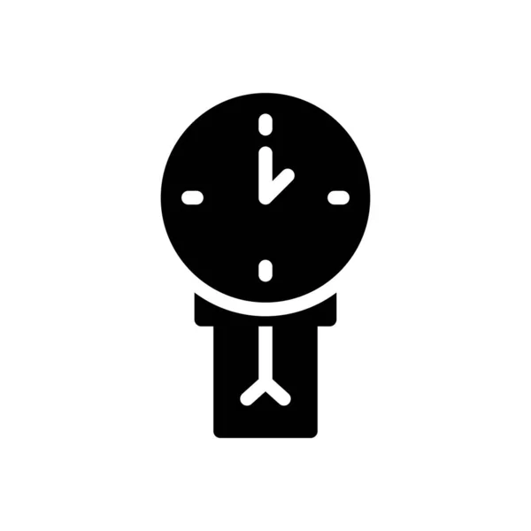 Uhr Vektor Glyphen Flaches Symbol — Stockvektor