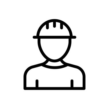 işçi vektörü ince çizgi simgesi