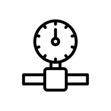 basınç vektörü ince çizgi simgesi