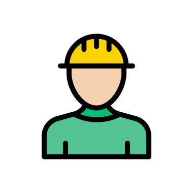 işçi vektörü düz renk simgesi