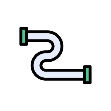 Boru hattı vektörü düz renk simgesi