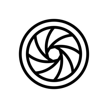 Lens vektörü ince çizgi simgesi