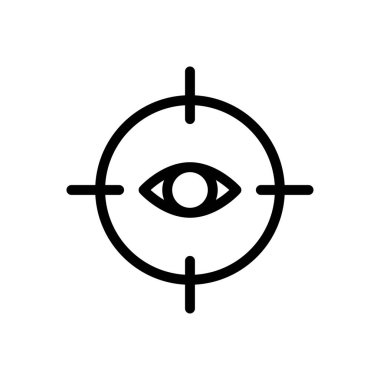 Lens vektörü ince çizgi simgesi