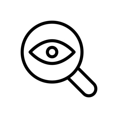 Lens vektörü ince çizgi simgesi