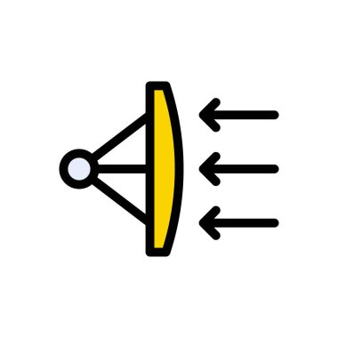 Görme vektörü düz renk simgesi