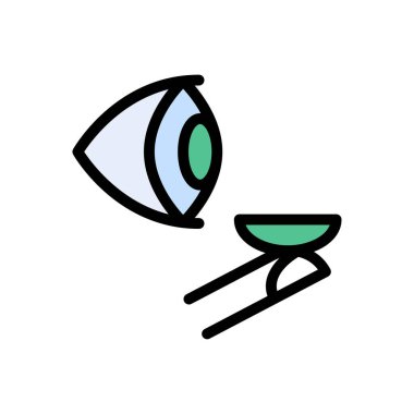 Lens vektörü düz renk simgesi