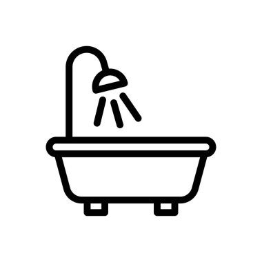 duş vektörü ince çizgi simgesi