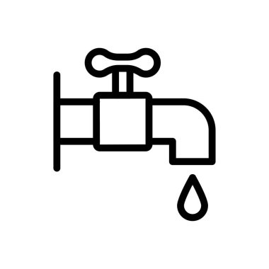 Musluk vektörü ince çizgi simgesi